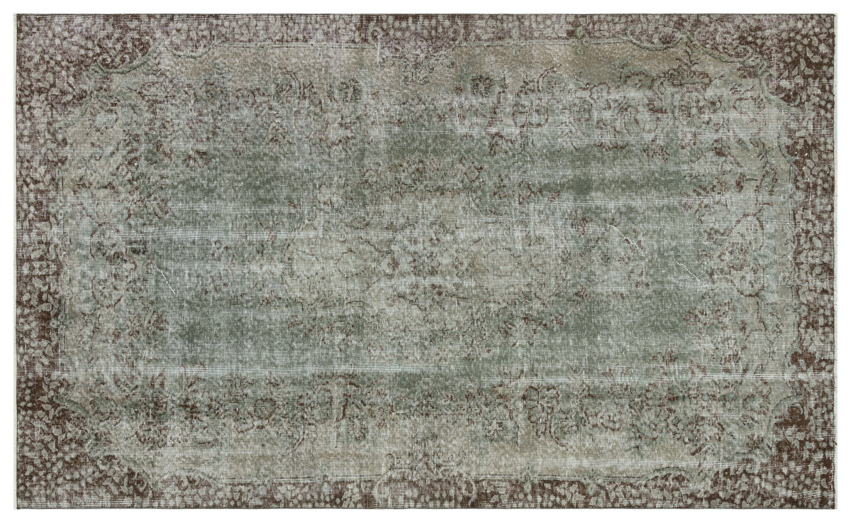 Gray Over Dyed Vintage Rug 5&#39;4&#39;&#39; x 8&#39;10&#39;&#39; ft 162 x 270 cm