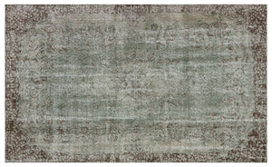 Gray Over Dyed Vintage Rug 5'4'' x 8'10'' ft 162 x 270 cm