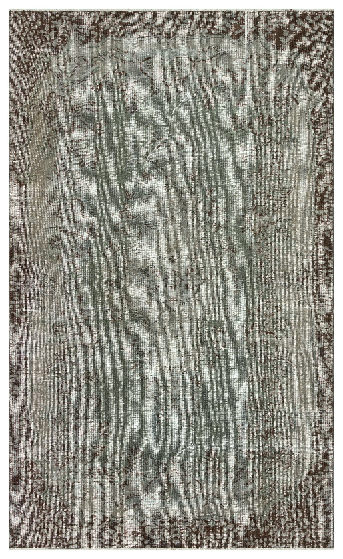 Gray Over Dyed Vintage Rug 5&#39;4&#39;&#39; x 8&#39;10&#39;&#39; ft 162 x 270 cm