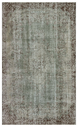 Gray Over Dyed Vintage Rug 5'4'' x 8'10'' ft 162 x 270 cm