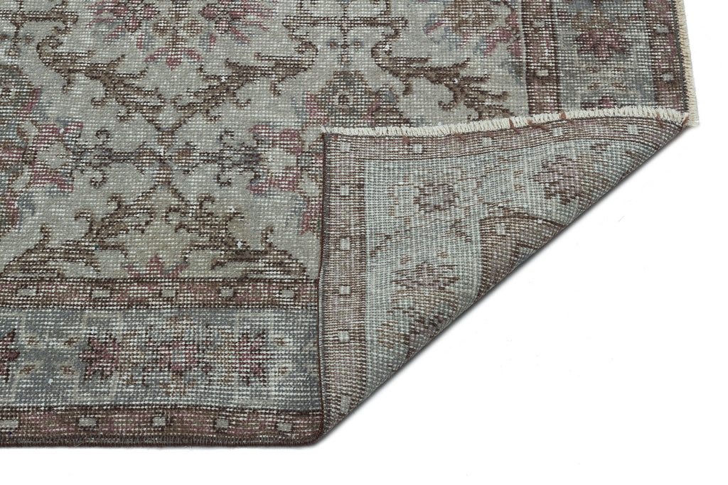 Gray Over Dyed Vintage Rug 5'3'' x 9'0'' ft 161 x 275 cm