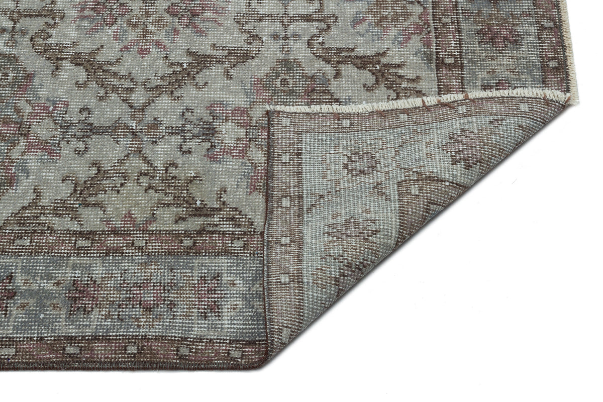 Gray Over Dyed Vintage Rug 5&#39;3&#39;&#39; x 9&#39;0&#39;&#39; ft 161 x 275 cm