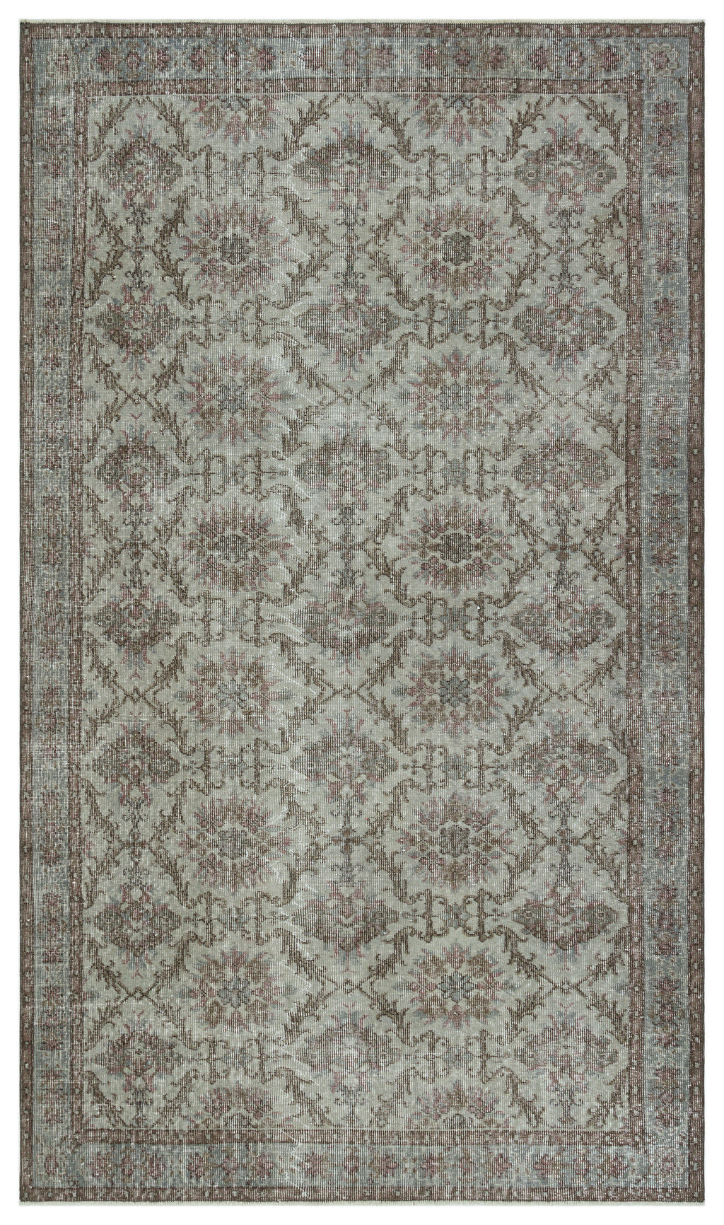 Gray Over Dyed Vintage Rug 5'3'' x 9'0'' ft 161 x 275 cm
