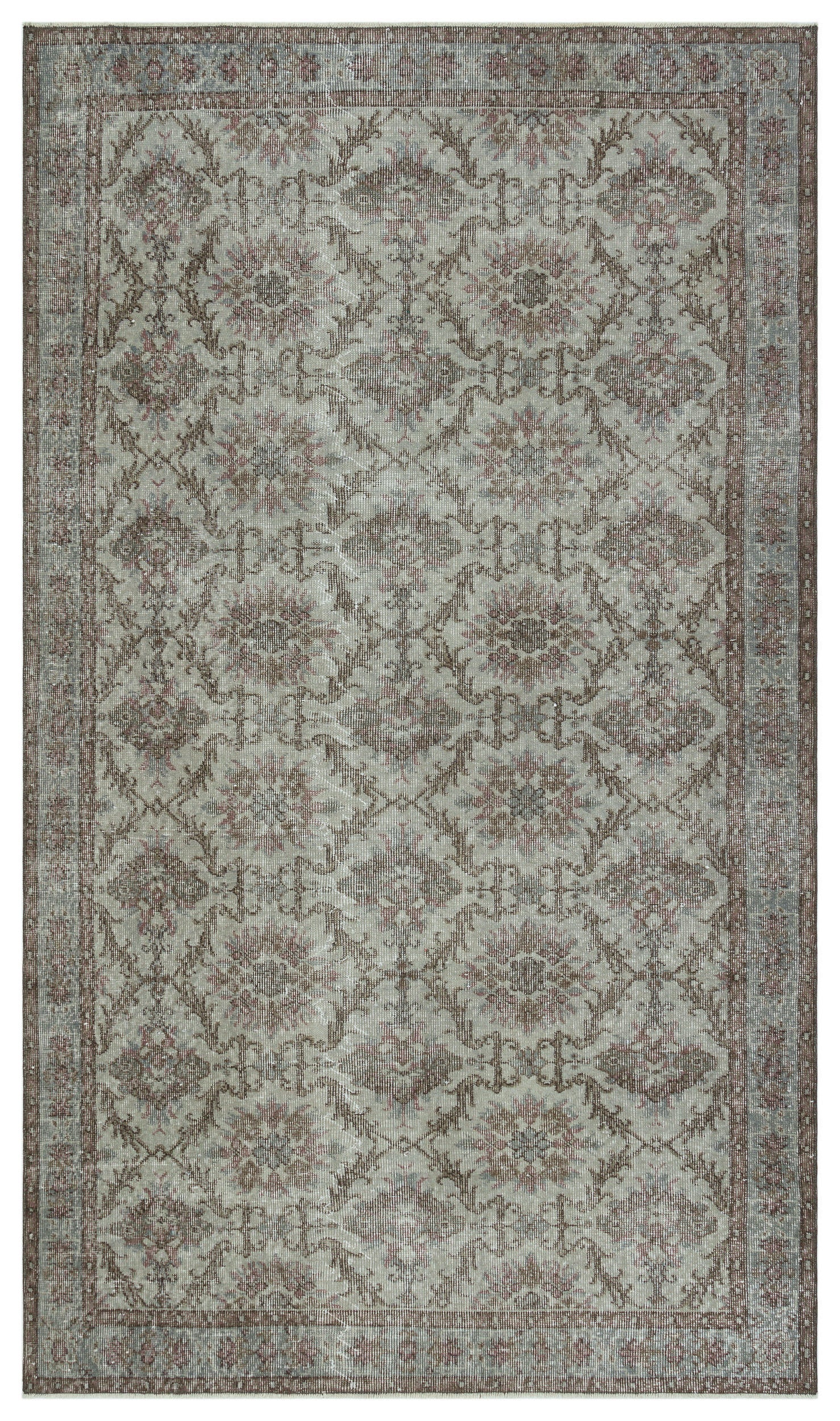 Gray Over Dyed Vintage Rug 5'3'' x 9'0'' ft 161 x 275 cm