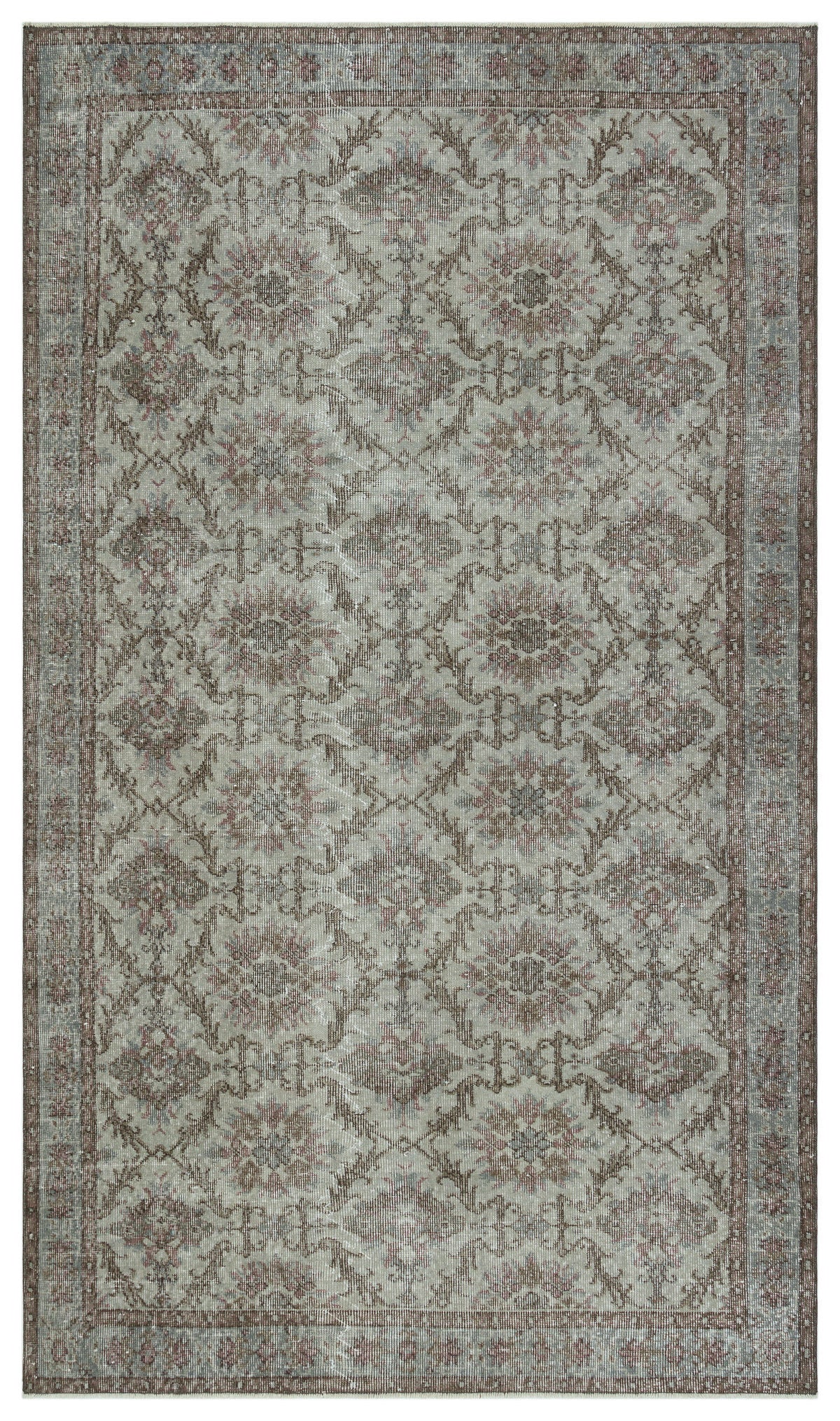 Gray Over Dyed Vintage Rug 5&#39;3&#39;&#39; x 9&#39;0&#39;&#39; ft 161 x 275 cm