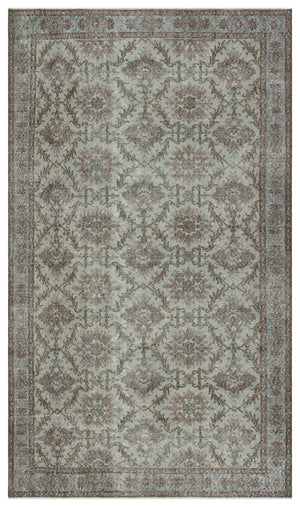 Gray Over Dyed Vintage Rug 5'3'' x 9'0'' ft 161 x 275 cm