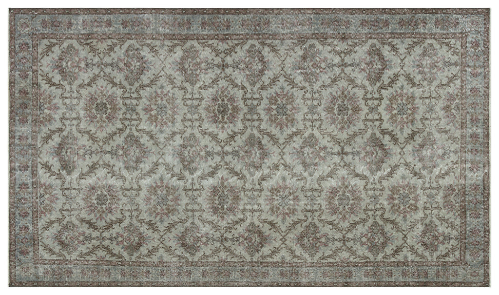 Gray Over Dyed Vintage Rug 5'3'' x 9'0'' ft 161 x 275 cm