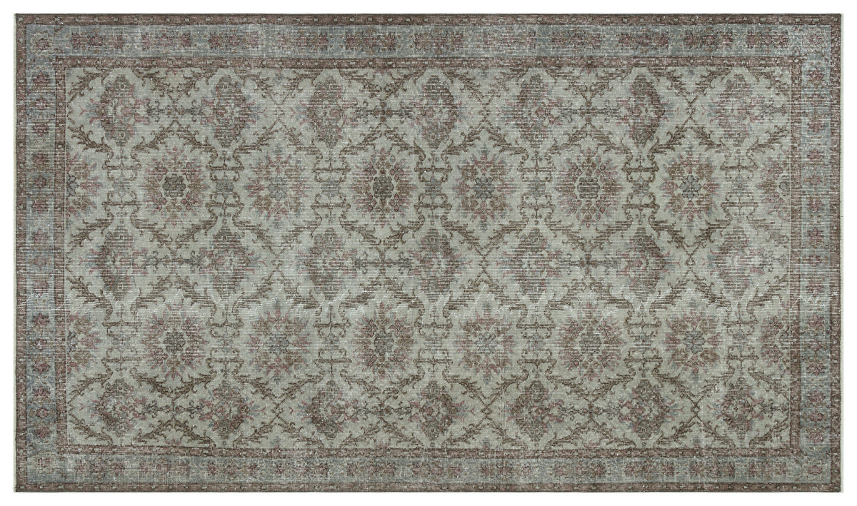 Gray Over Dyed Vintage Rug 5&#39;3&#39;&#39; x 9&#39;0&#39;&#39; ft 161 x 275 cm
