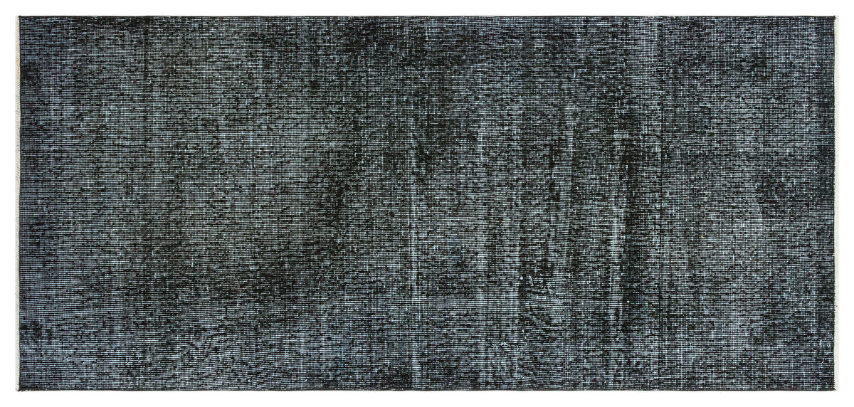 Black Over Dyed Vintage Rug 2&#39;10&#39;&#39; x 6&#39;2&#39;&#39; ft 87 x 188 cm