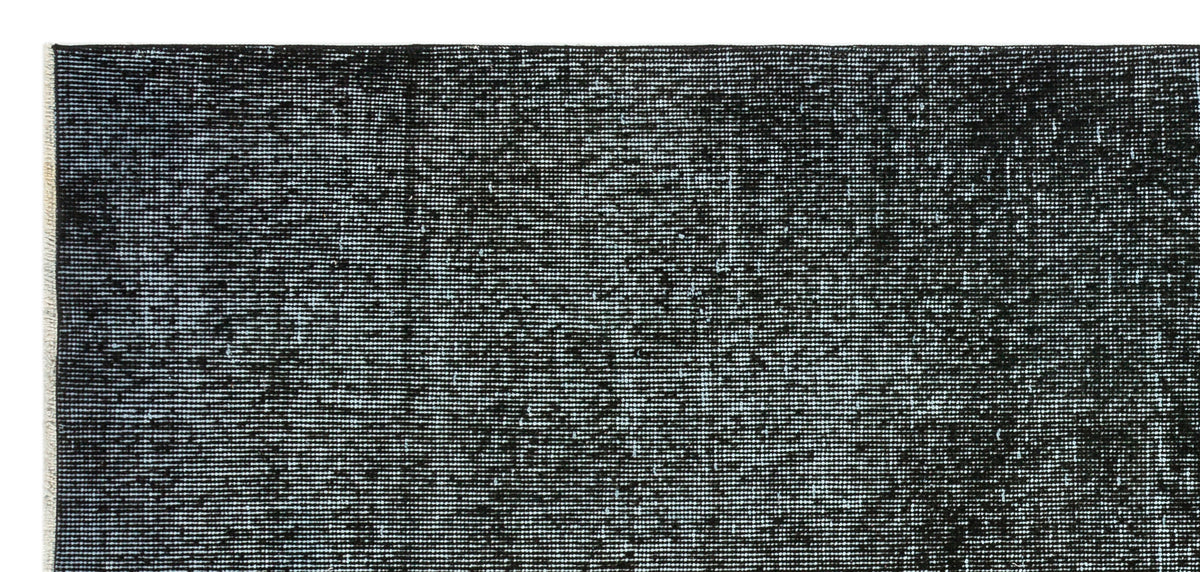 Black Over Dyed Vintage Rug 2&#39;10&#39;&#39; x 6&#39;2&#39;&#39; ft 87 x 188 cm