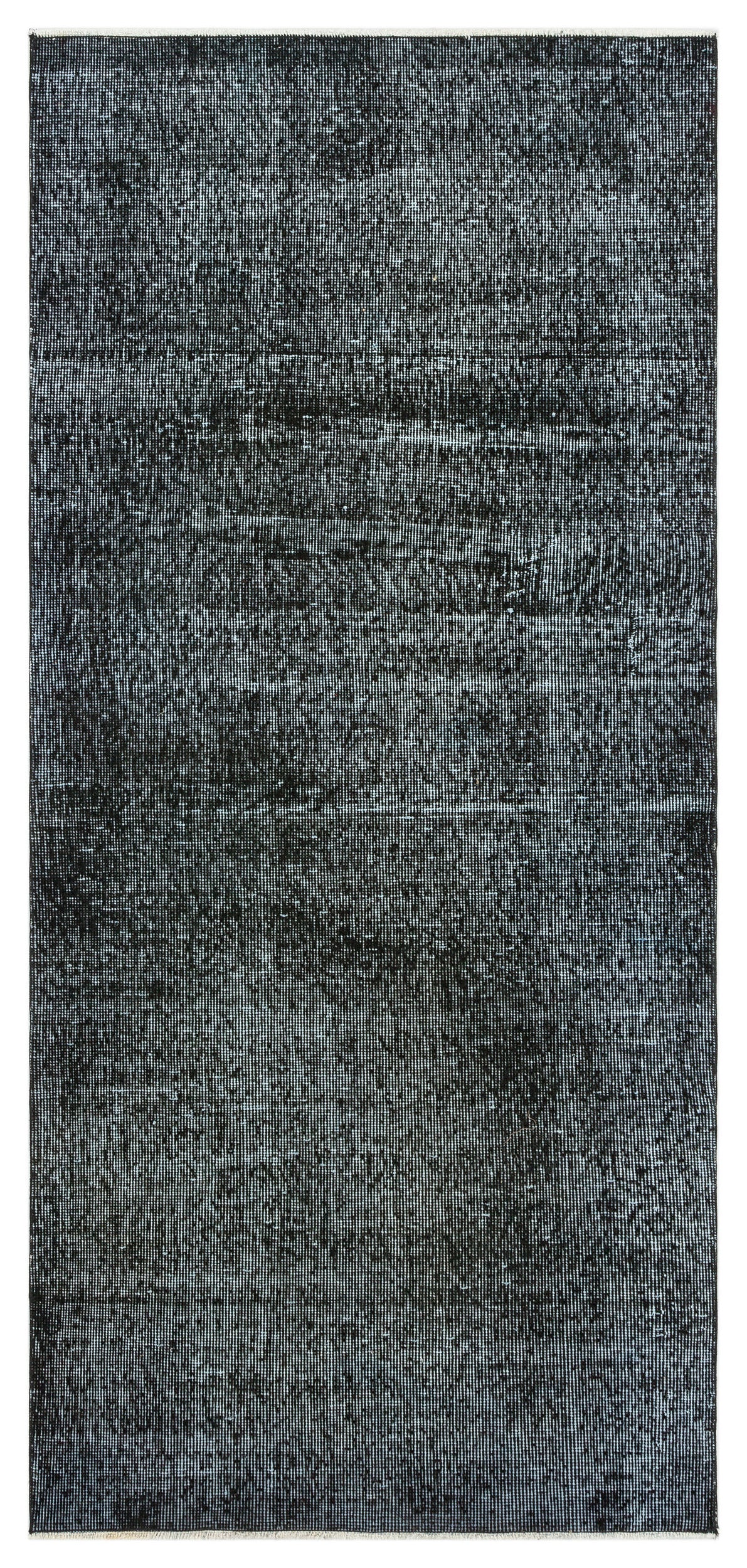 Black Over Dyed Vintage Rug 2&#39;10&#39;&#39; x 6&#39;2&#39;&#39; ft 87 x 188 cm