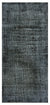 Black Over Dyed Vintage Rug 2'10'' x 6'2'' ft 87 x 188 cm