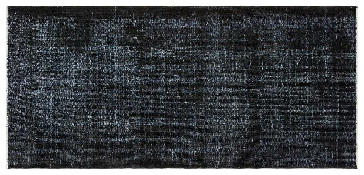 Black Over Dyed Vintage Rug 3&#39;3&#39;&#39; x 6&#39;7&#39;&#39; ft 100 x 200 cm