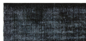 Black Over Dyed Vintage Rug 3'3'' x 6'7'' ft 100 x 200 cm