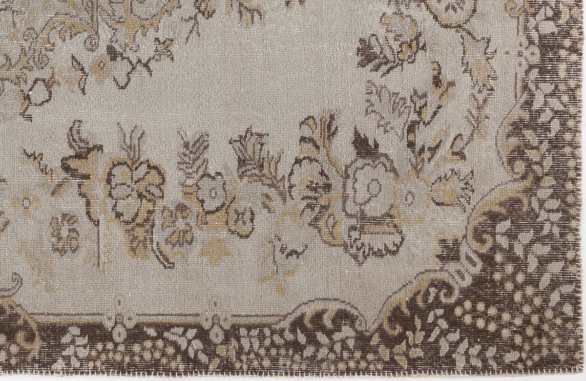 Beige Over Dyed Vintage Rug 6&#39;1&#39;&#39; x 9&#39;8&#39;&#39; ft 185 x 295 cm