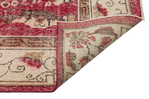 Traditional Design Floral Over Dyed Floral Vintage Rug 6'7'' x 10'4'' ft 201 x 315 cm