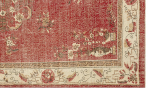 Traditional Design Floral Over Dyed Floral Vintage Rug 6'7'' x 10'4'' ft 201 x 315 cm