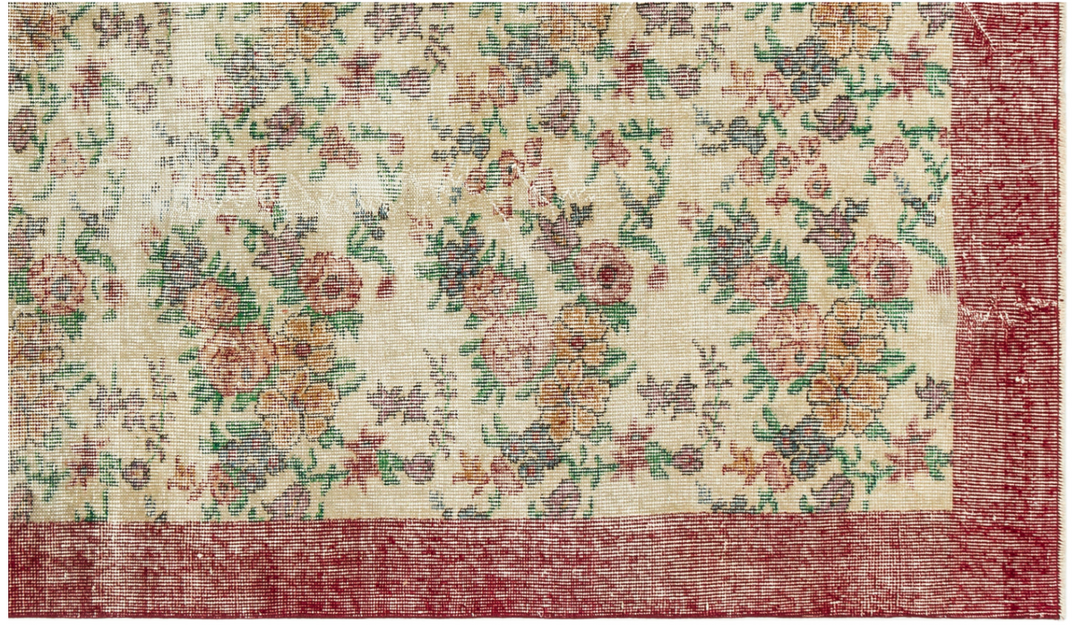 Retro Design Floral Over Dyed Vintage Rug 5&#39;5&#39;&#39; x 9&#39;1&#39;&#39; ft 166 x 278 cm