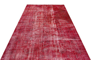 Red Over Dyed Vintage Rug 5'5'' x 8'10'' ft 165 x 268 cm