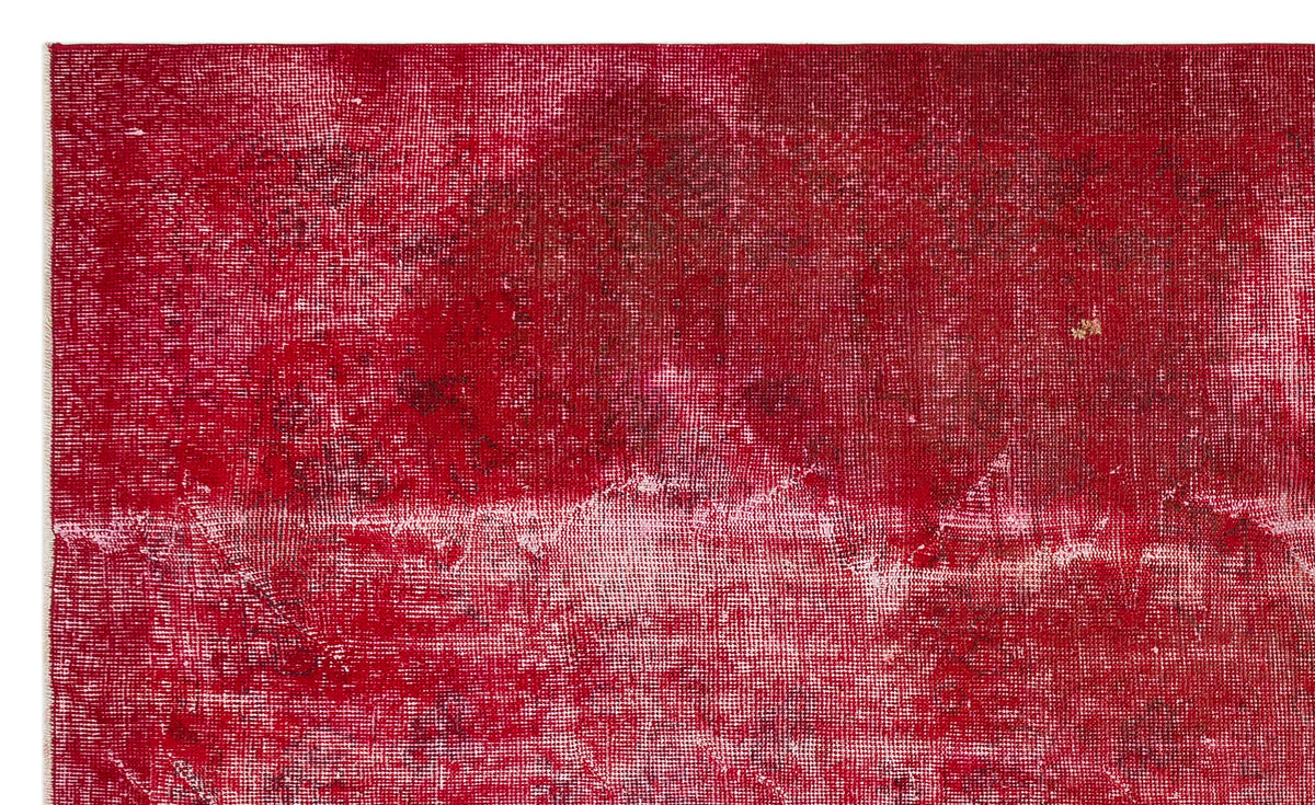 Red Over Dyed Vintage Rug 5&#39;5&#39;&#39; x 8&#39;10&#39;&#39; ft 165 x 268 cm