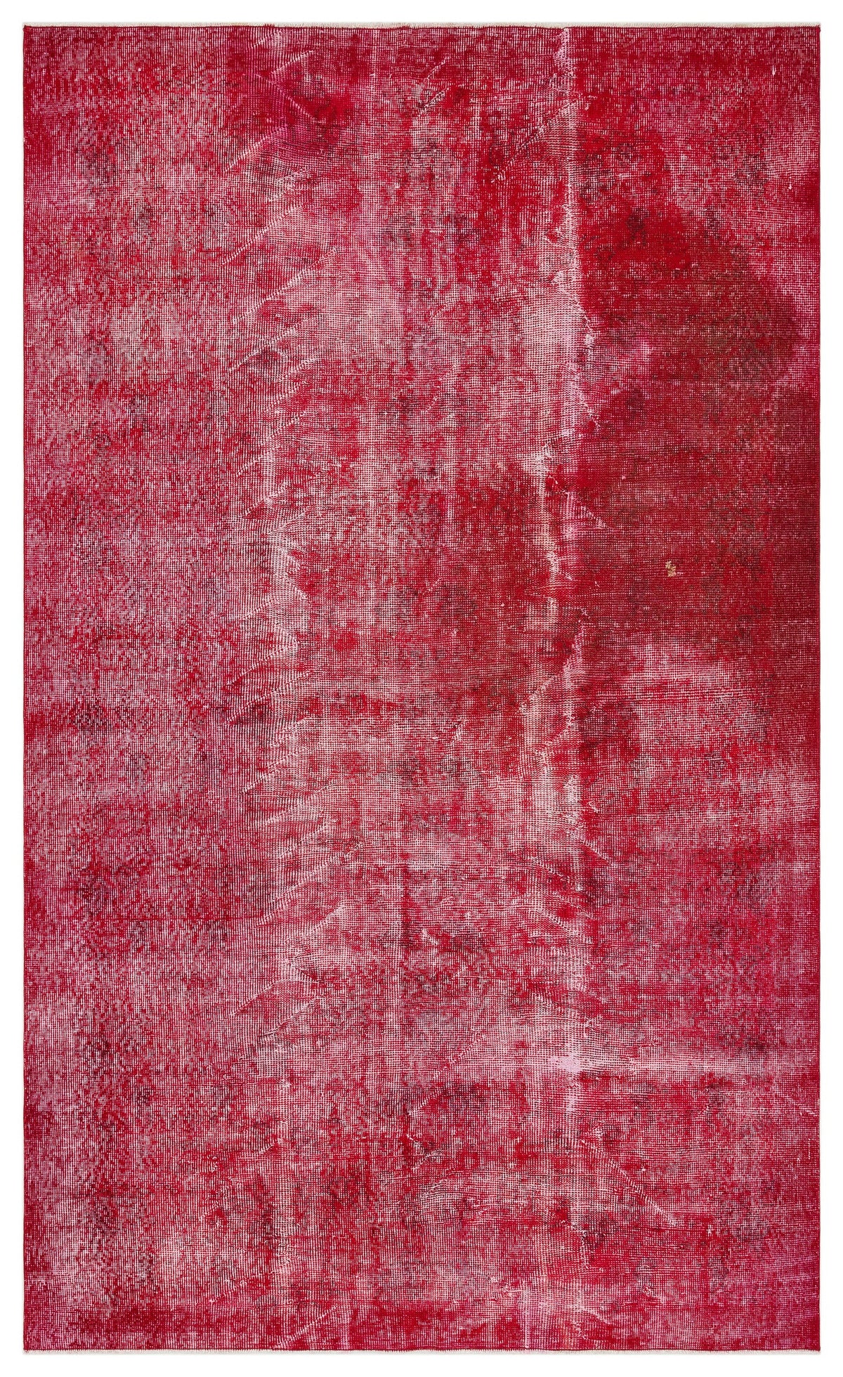 Red Over Dyed Vintage Rug 5&#39;5&#39;&#39; x 8&#39;10&#39;&#39; ft 165 x 268 cm