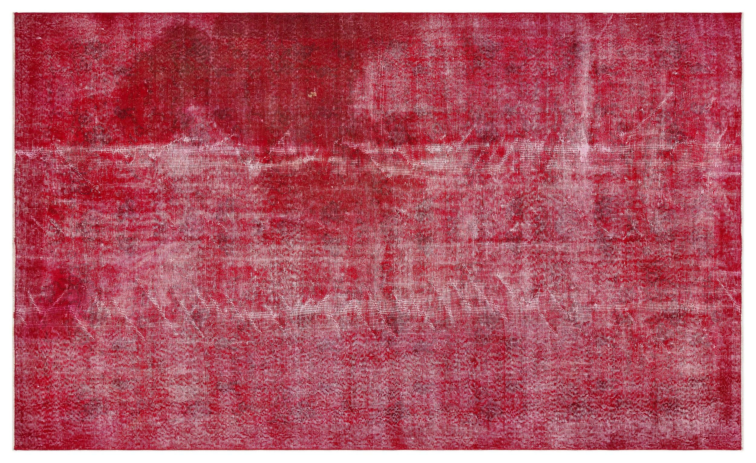 Red Over Dyed Vintage Rug 5'5'' x 8'10'' ft 165 x 268 cm