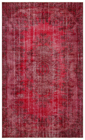 Red Over Dyed Vintage Rug 6'5'' x 10'7'' ft 195 x 322 cm