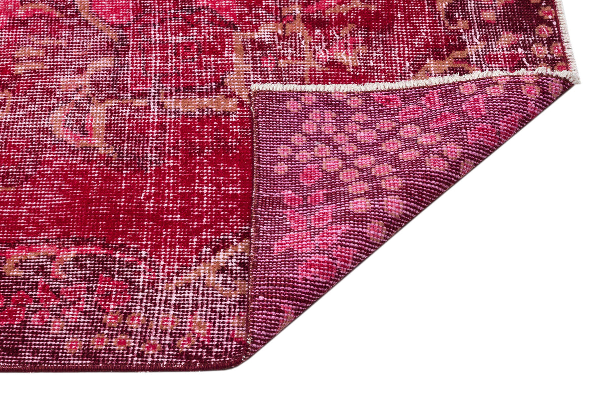 Red Over Dyed Vintage Rug 5&#39;12&#39;&#39; x 9&#39;7&#39;&#39; ft 182 x 291 cm