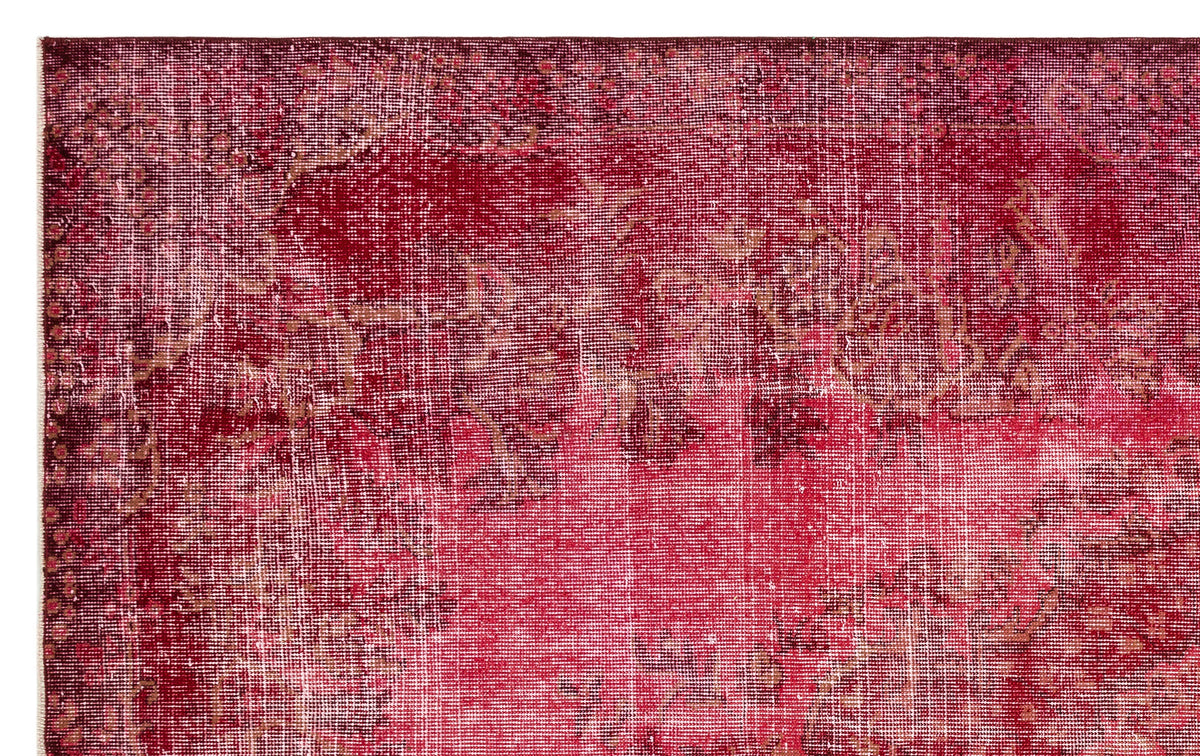 Red Over Dyed Vintage Rug 5&#39;12&#39;&#39; x 9&#39;7&#39;&#39; ft 182 x 291 cm