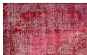 Red Over Dyed Vintage Rug 5'12'' x 9'7'' ft 182 x 291 cm