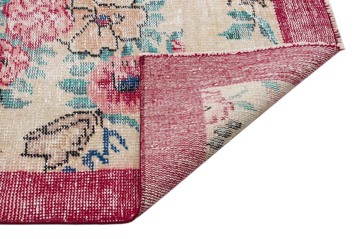 Retro Design Floral Over Dyed Vintage Rug 6&#39;0&#39;&#39; x 9&#39;1&#39;&#39; ft 184 x 278 cm
