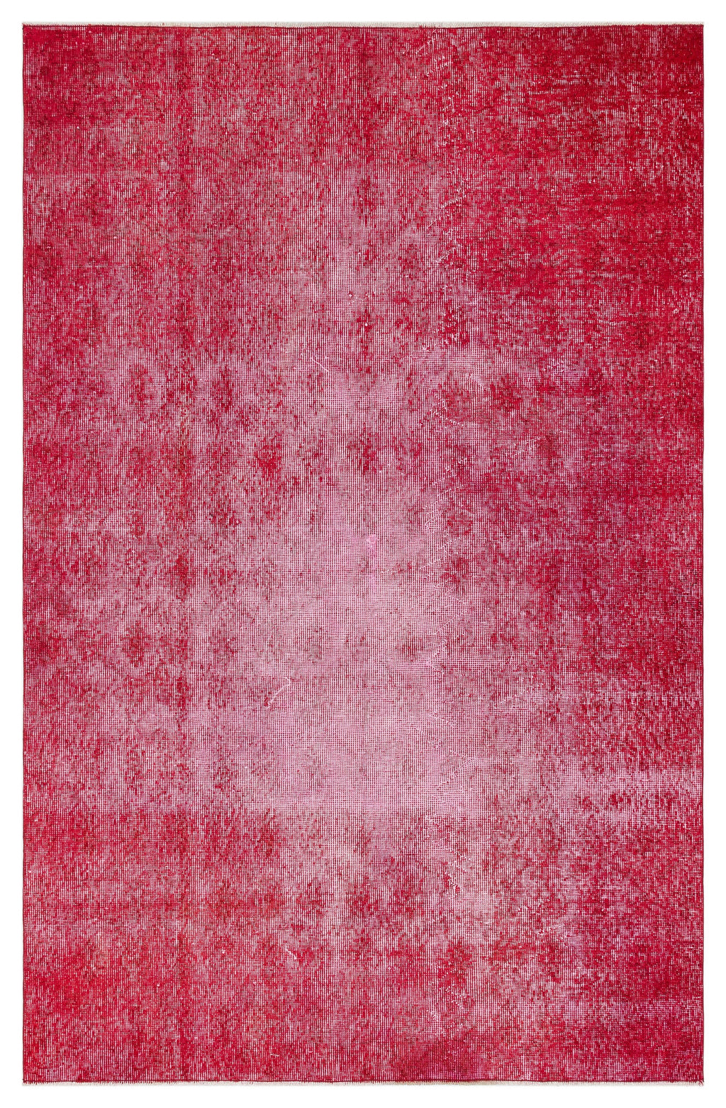 Retro Design Red Over Dyed Vintage Rug 4'8'' x 7'4'' ft 143 x 224 cm