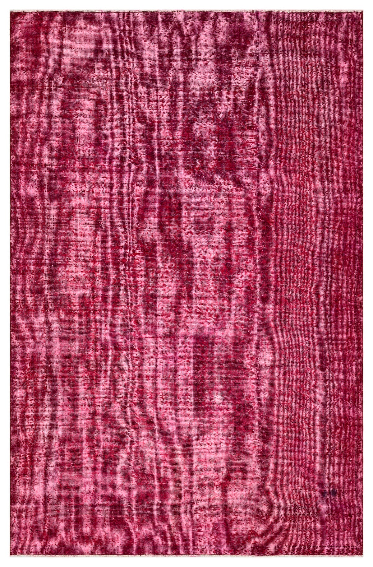 Fuchsia Over Dyed Vintage Rug 5&#39;6&#39;&#39; x 8&#39;7&#39;&#39; ft 168 x 261 cm