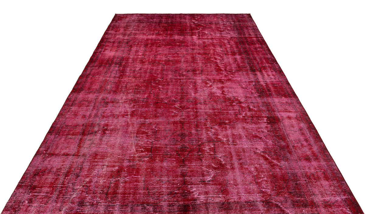 Red Over Dyed Vintage Rug 6&#39;4&#39;&#39; x 10&#39;1&#39;&#39; ft 194 x 308 cm