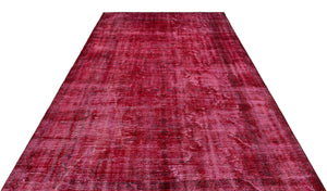 Red Over Dyed Vintage Rug 6'4'' x 10'1'' ft 194 x 308 cm