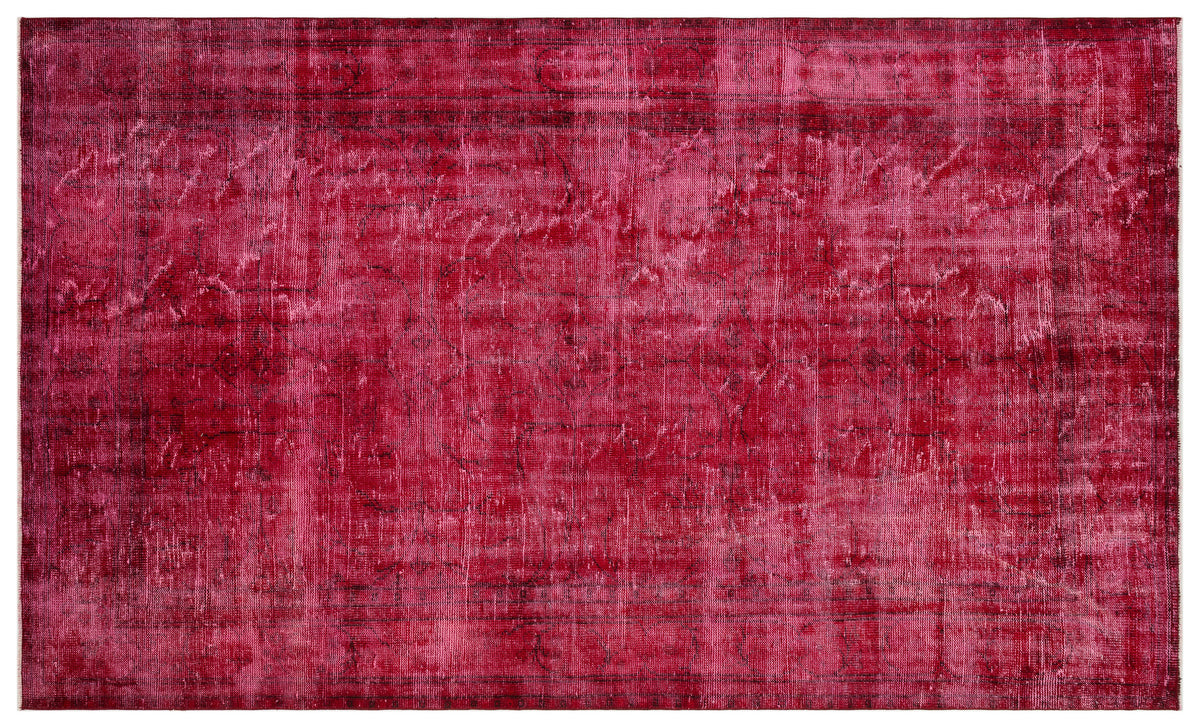 Red Over Dyed Vintage Rug 6&#39;4&#39;&#39; x 10&#39;1&#39;&#39; ft 194 x 308 cm