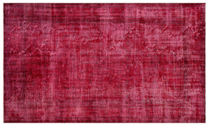 Red Over Dyed Vintage Rug 6'4'' x 10'1'' ft 194 x 308 cm