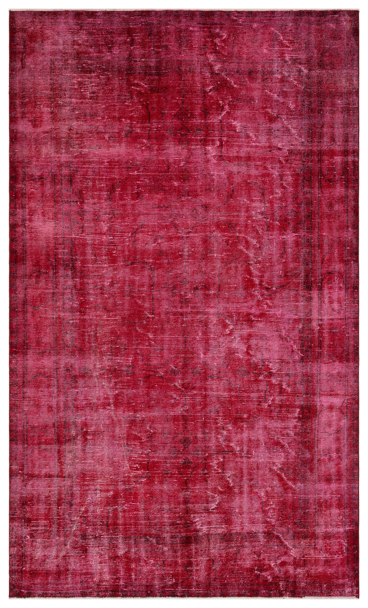 Red Over Dyed Vintage Rug 6&#39;4&#39;&#39; x 10&#39;1&#39;&#39; ft 194 x 308 cm