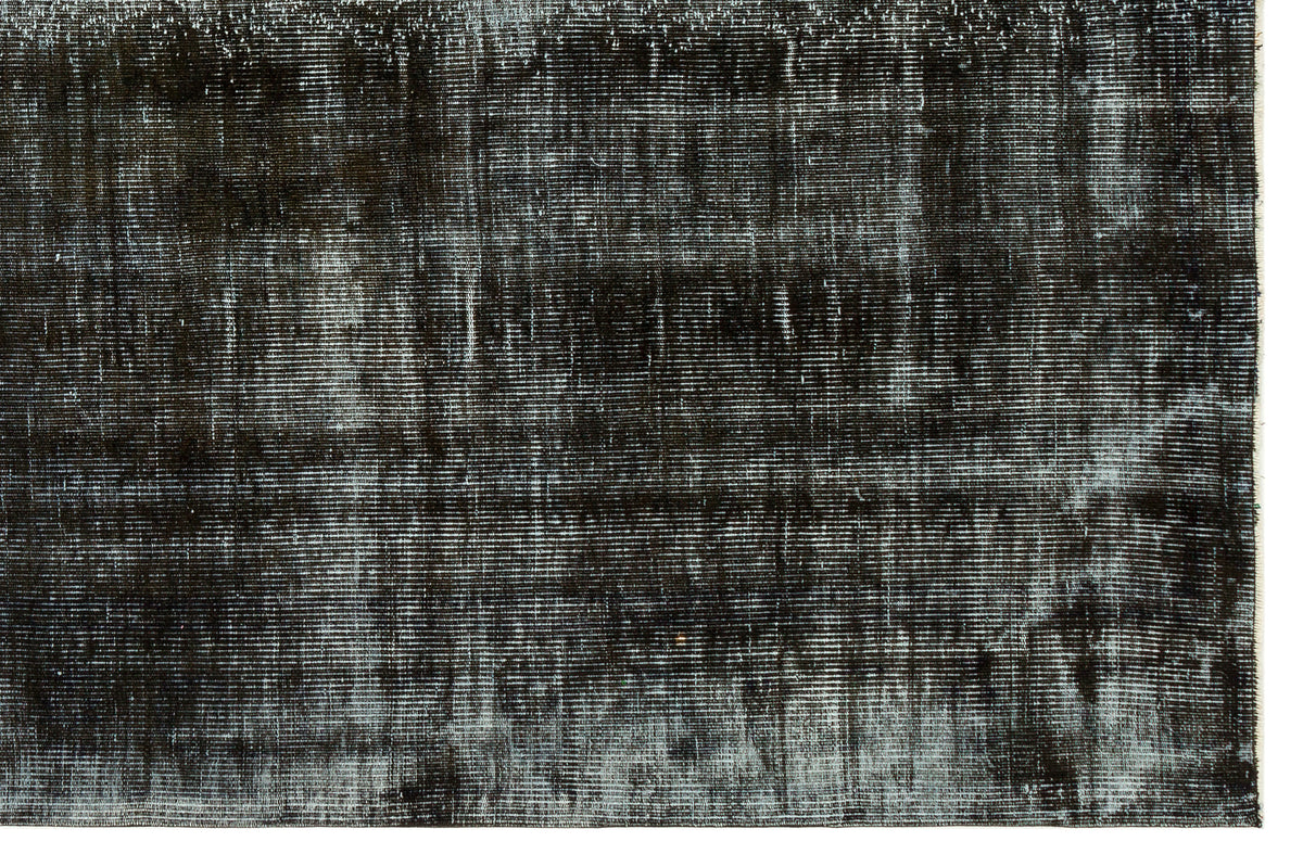 Black Over Dyed Vintage Rug 6&#39;6&#39;&#39; x 9&#39;11&#39;&#39; ft 199 x 302 cm
