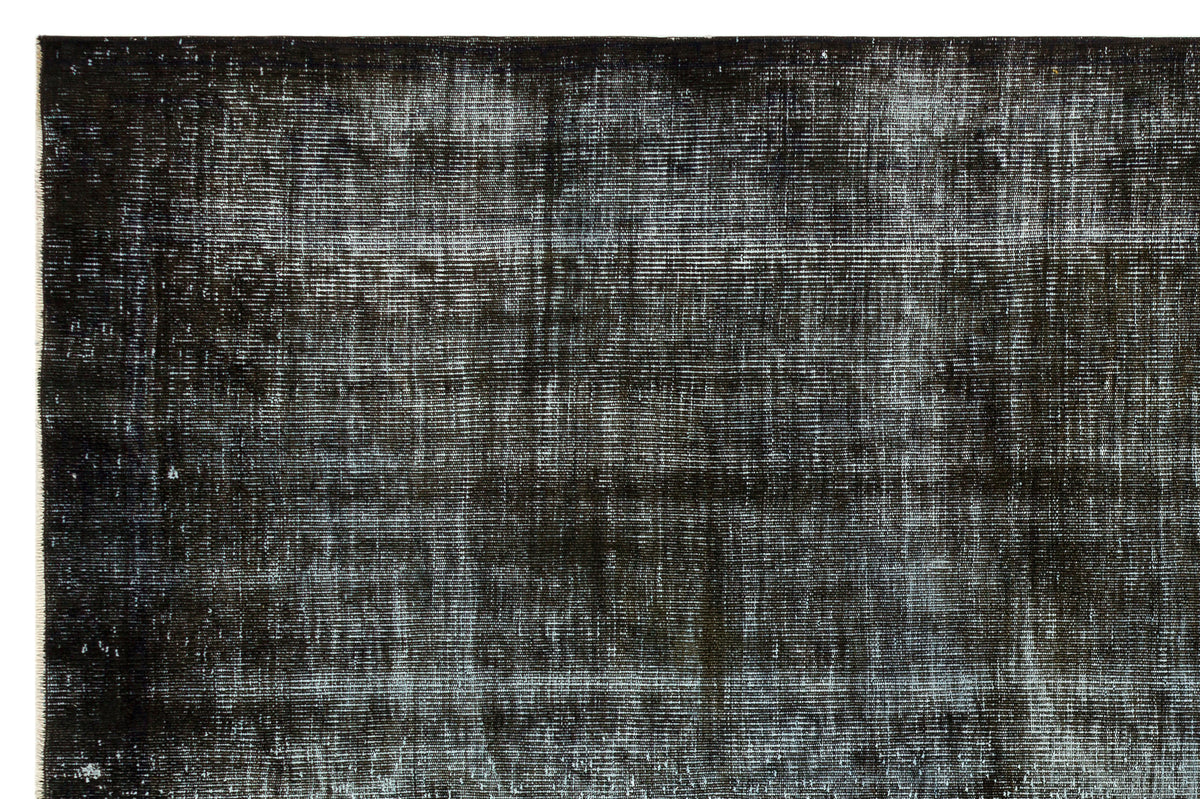 Black Over Dyed Vintage Rug 6&#39;6&#39;&#39; x 9&#39;11&#39;&#39; ft 199 x 302 cm