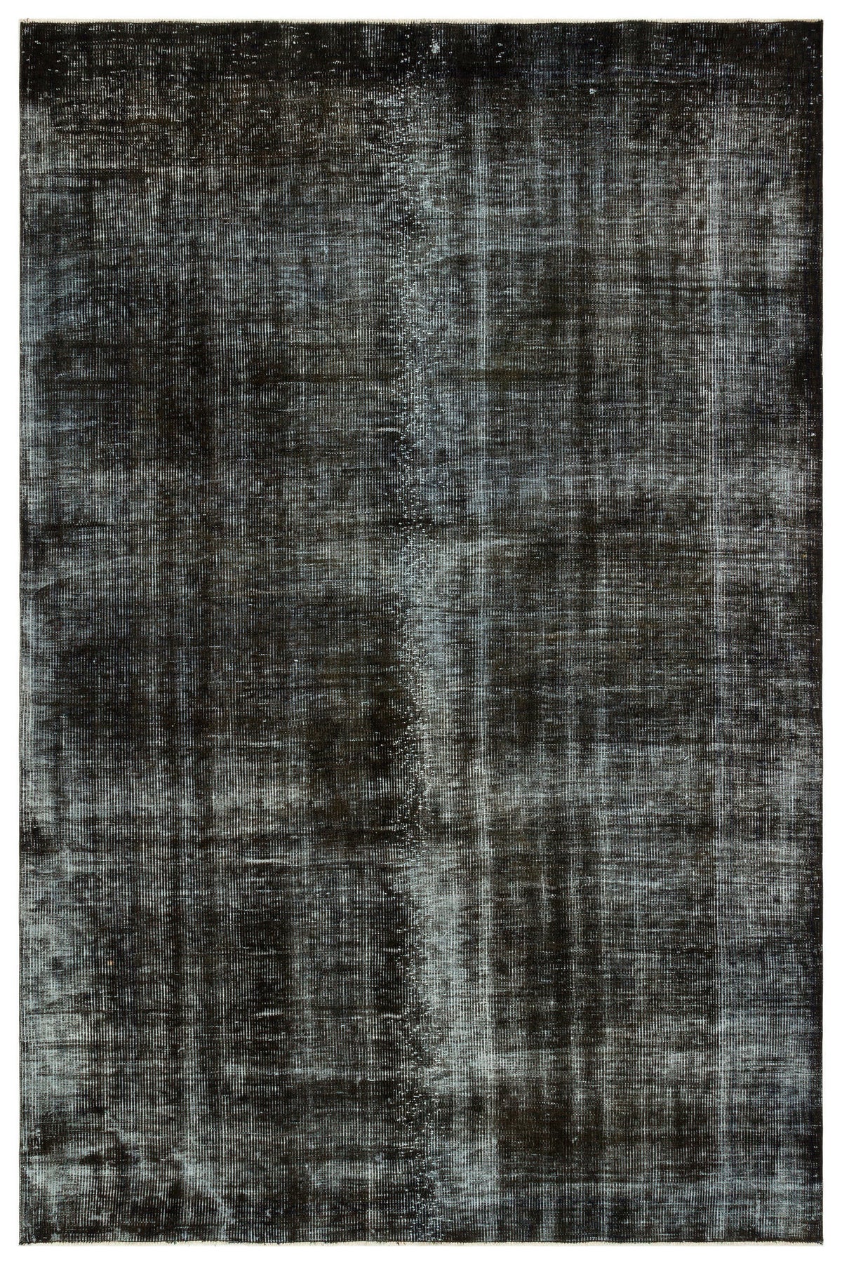 Black Over Dyed Vintage Rug 6&#39;6&#39;&#39; x 9&#39;11&#39;&#39; ft 199 x 302 cm