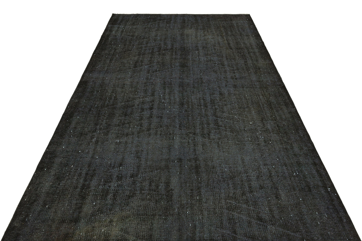 Black Over Dyed Vintage Rug 5&#39;9&#39;&#39; x 9&#39;4&#39;&#39; ft 175 x 285 cm