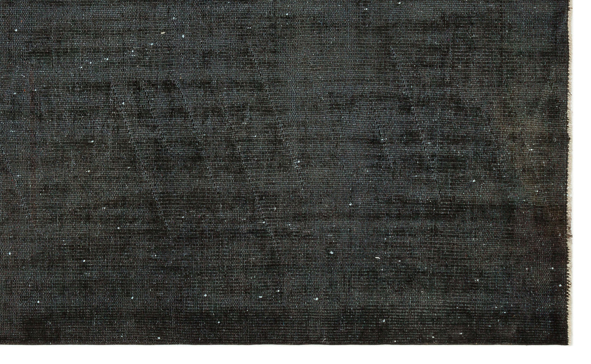 Black Over Dyed Vintage Rug 5&#39;9&#39;&#39; x 9&#39;4&#39;&#39; ft 175 x 285 cm