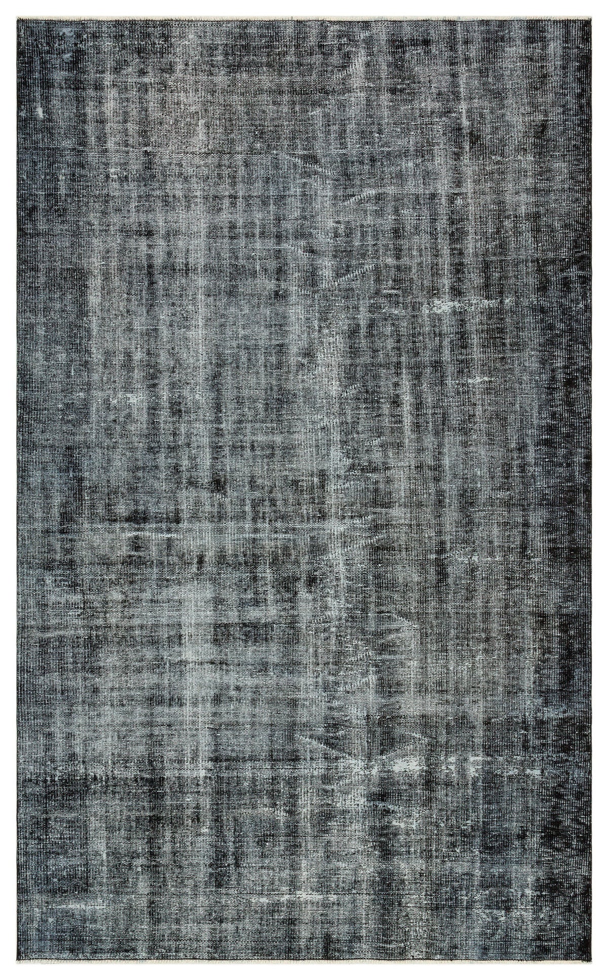 Black Over Dyed Vintage Rug 5&#39;6&#39;&#39; x 8&#39;12&#39;&#39; ft 167 x 274 cm