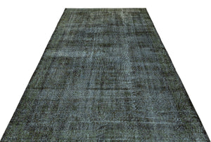 Black Over Dyed Vintage Rug 5'8'' x 9'4'' ft 173 x 285 cm