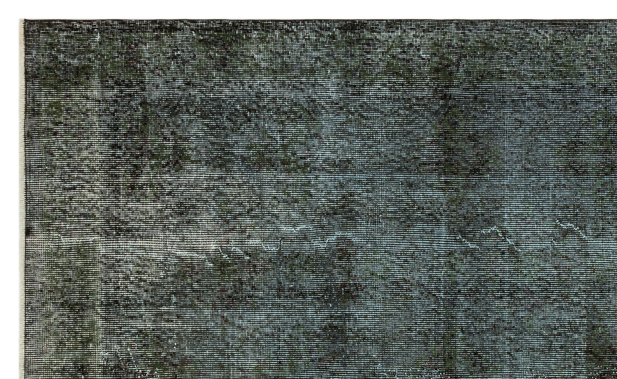 Black Over Dyed Vintage Rug 5&#39;8&#39;&#39; x 9&#39;4&#39;&#39; ft 173 x 285 cm