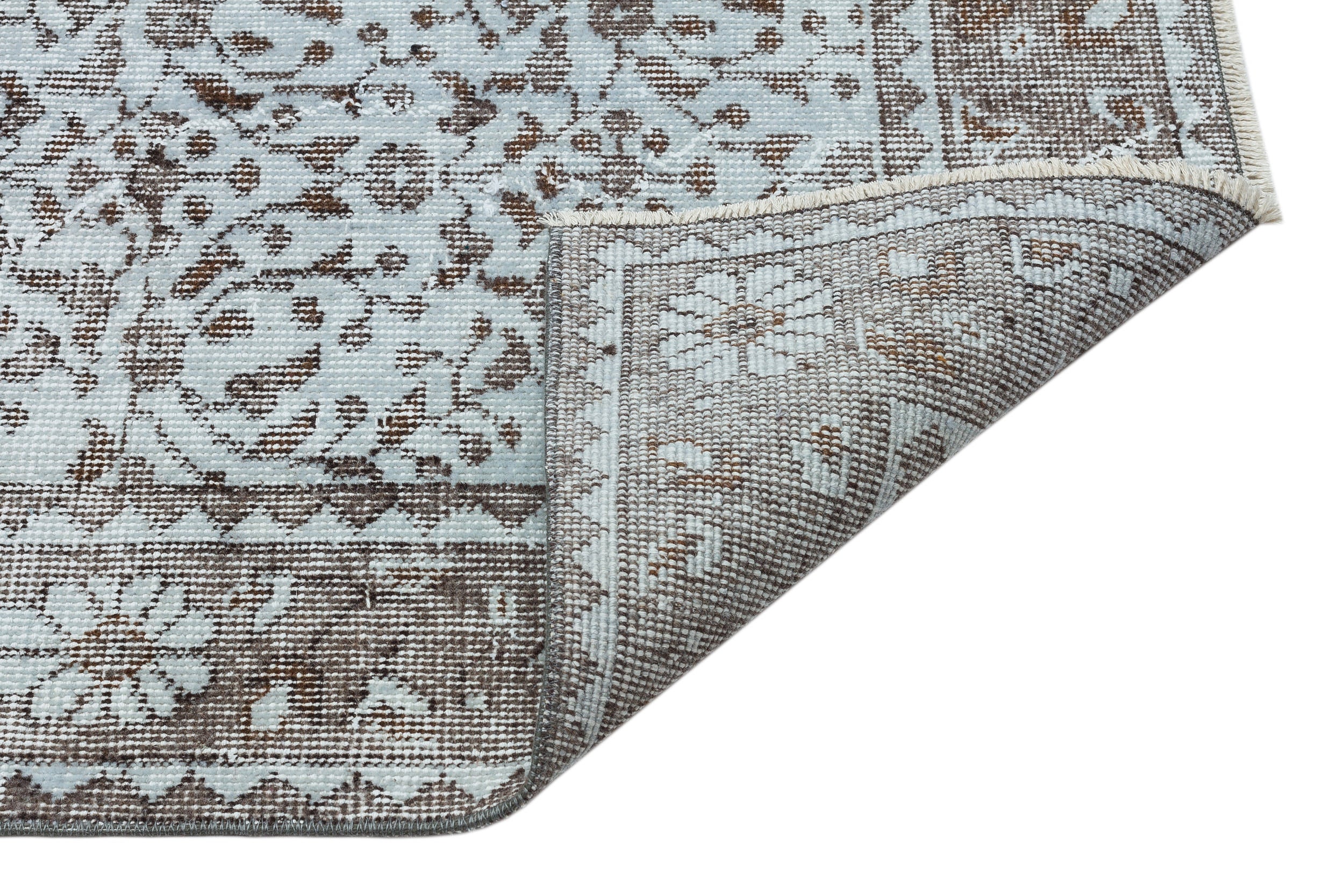 Gray Over Dyed Vintage Rug 5'6'' x 9'3'' ft 168 x 281 cm