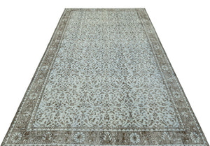 Gray Over Dyed Vintage Rug 5'6'' x 9'3'' ft 168 x 281 cm