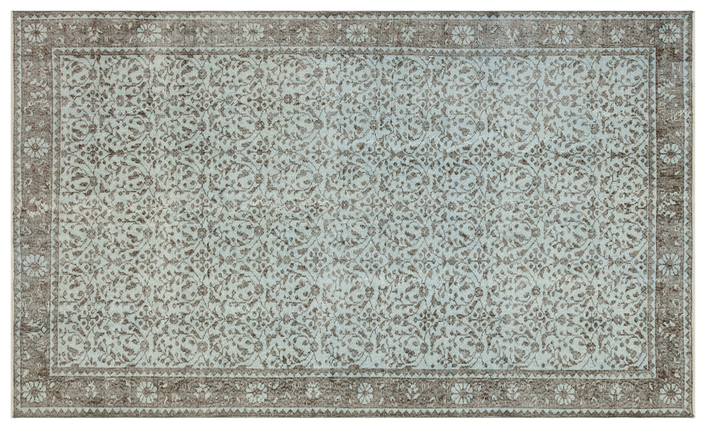 Gray Over Dyed Vintage Rug 5'6'' x 9'3'' ft 168 x 281 cm