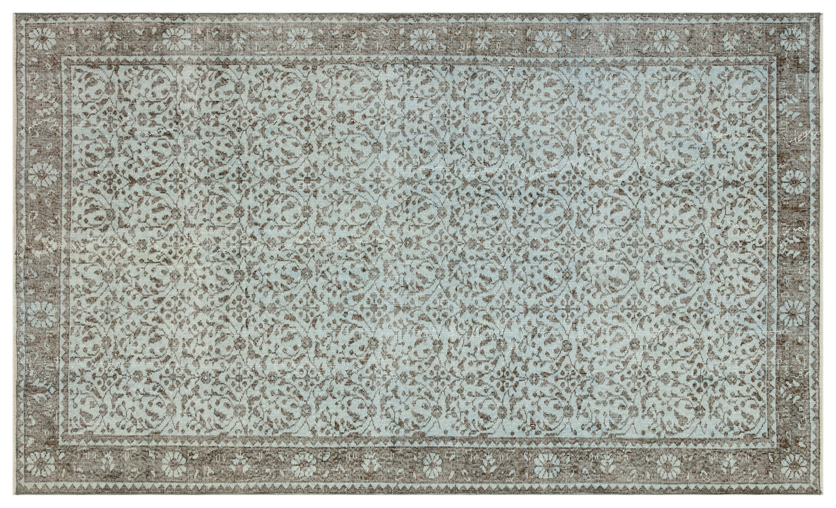 Gray Over Dyed Vintage Rug 5&#39;6&#39;&#39; x 9&#39;3&#39;&#39; ft 168 x 281 cm